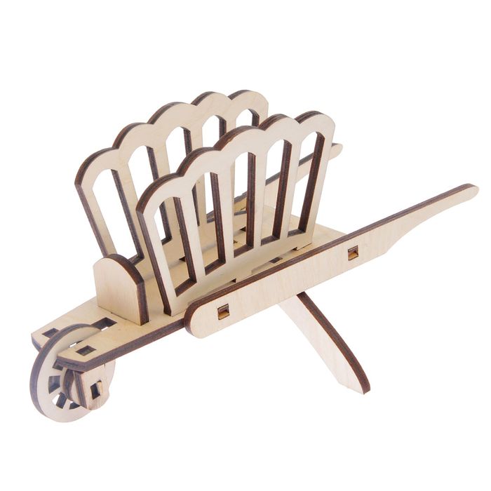 Салфетница для декора из фанеры "Тележка" (набор 11 деталей) 25х10х15 см