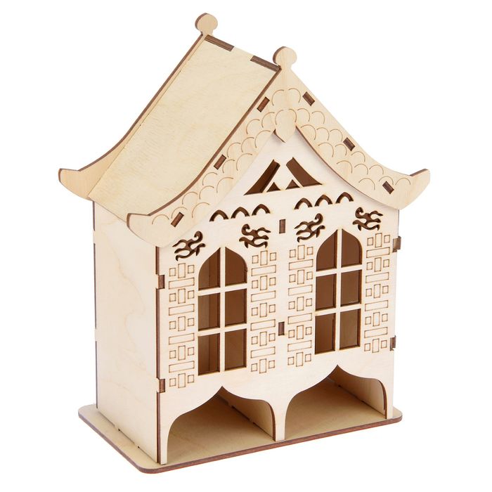 Чайный домик из фанеры для декора "Китайский" (набор 10 деталей) 22х19х9 см