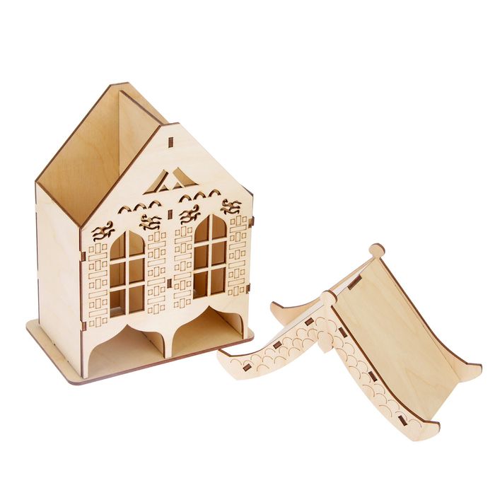 Чайный домик из фанеры для декора "Китайский" (набор 10 деталей) 22х19х9 см