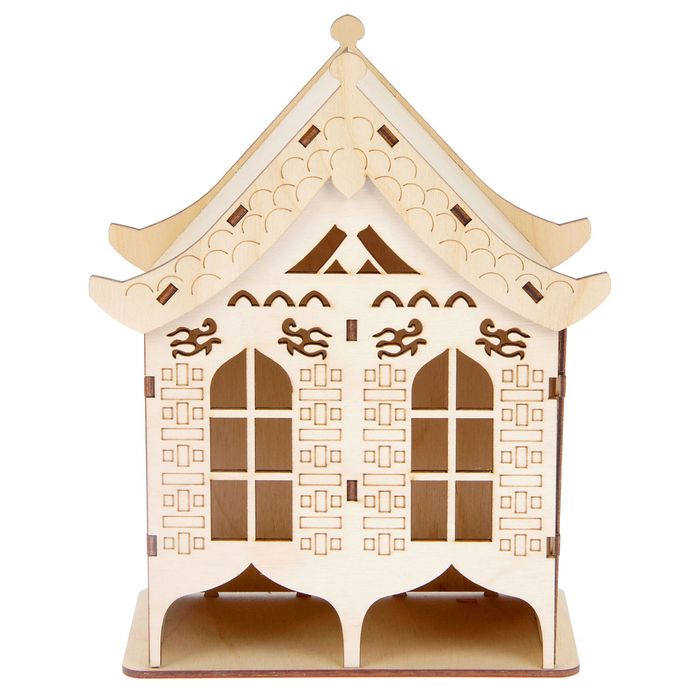 Чайный домик из фанеры для декора "Китайский" (набор 10 деталей) 22х19х9 см