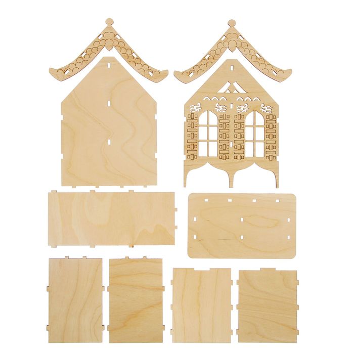 Чайный домик из фанеры для декора "Китайский" (набор 10 деталей) 22х19х9 см