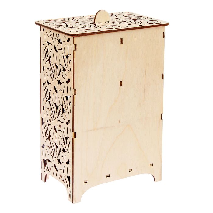 Чайный домик из фанеры для декора "С ромашками" двойной (набор 17 деталей) 28х9,5х16 см