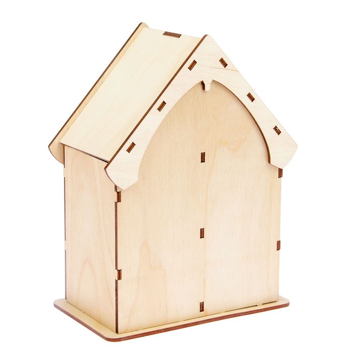 Чайный домик из фанеры для декора "Жар-птица" средний двойной (набор 10 деталей)22х19х9 см