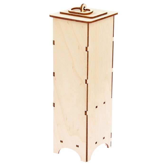 Чайный домик из фанеры для декора "Высокий" с ящиком (набор 19 деталей) 28х8х8 см