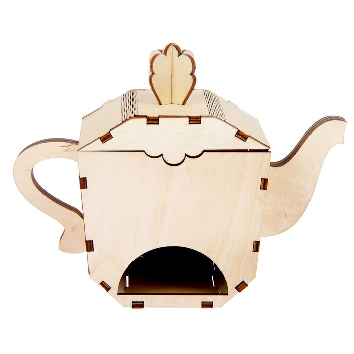 Чайный домик из фанеры для декора "Чайник" (набор 14 деталей) 12х8х15 см