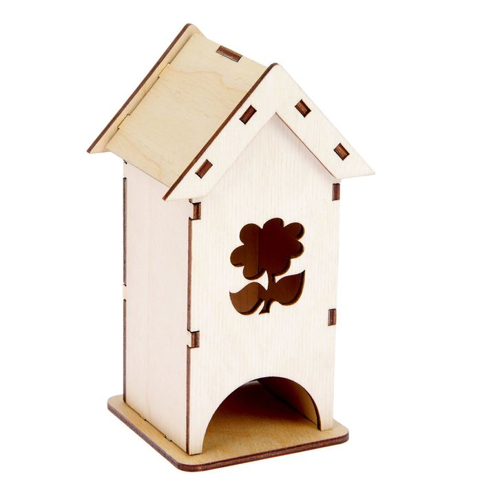 Чайный домик из фанеры "С цветком" (мини) набор 9 деталей