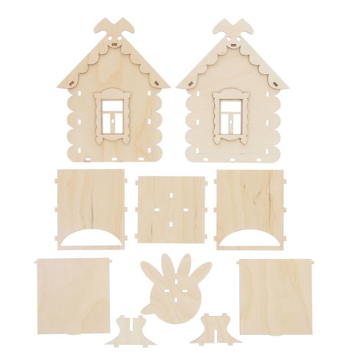 Чайный домик из фанеры для декора "Избушка" (набор 10 деталей)
