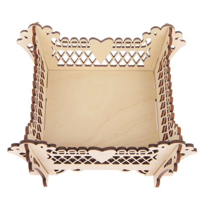 Корзина из фанеры для декора "Квадратная малая" 16х16х8 см