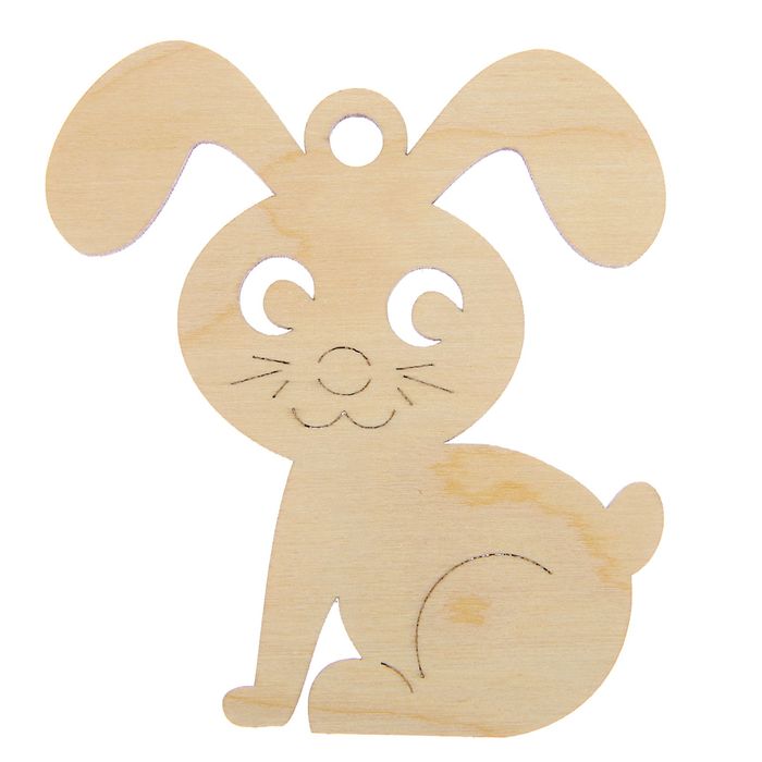 Заготовка для творчества подвеска "Зайчик ушастый" 10 см