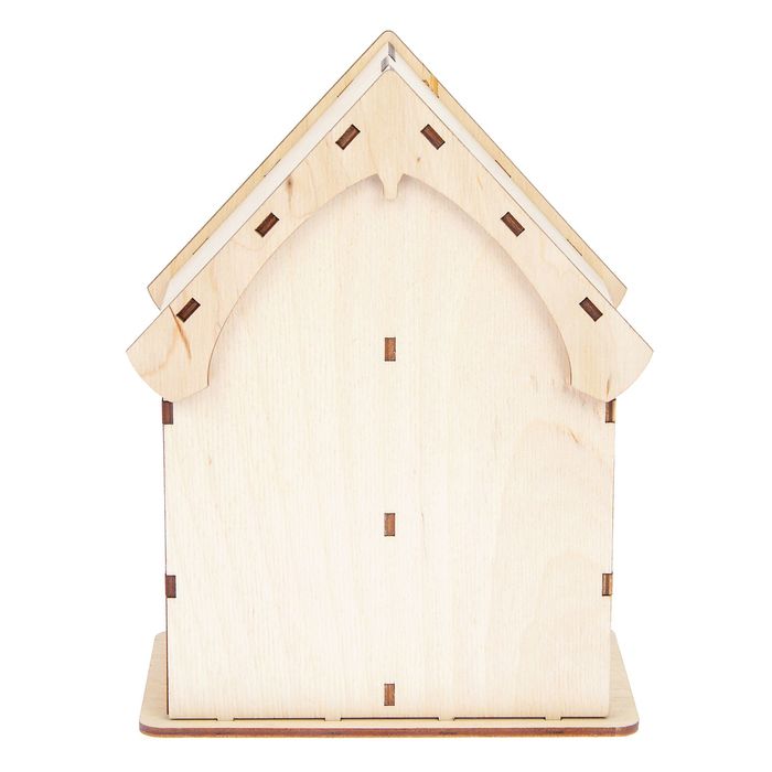 Чайный домик из фанеры "Полосатые коты" средний двойной (набор 10 деталей) 22х19х9 см