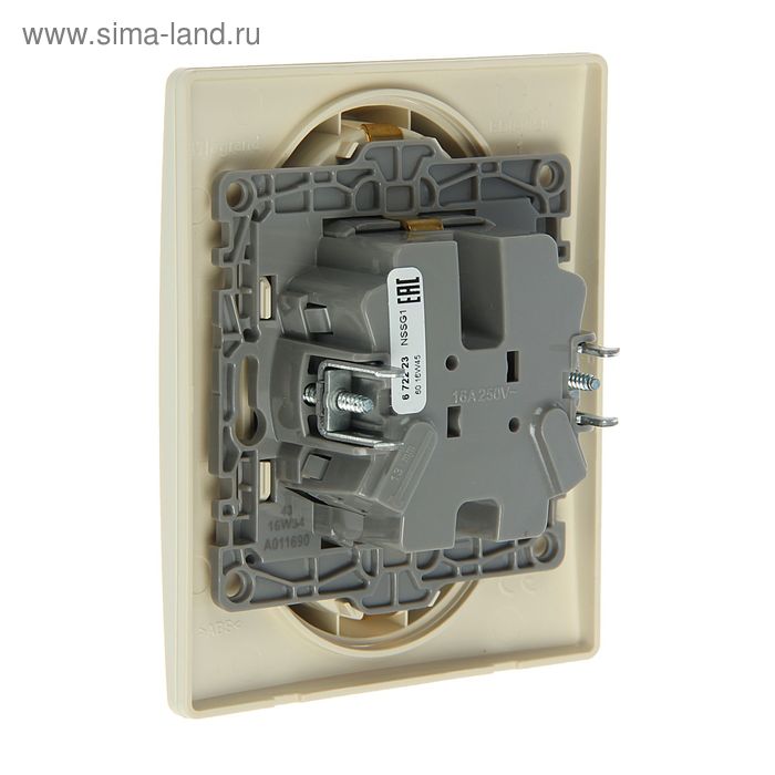

Розетка Legrand Etika 672323, 16 А, двухместная, скрытая, с з/к, слоновая кость