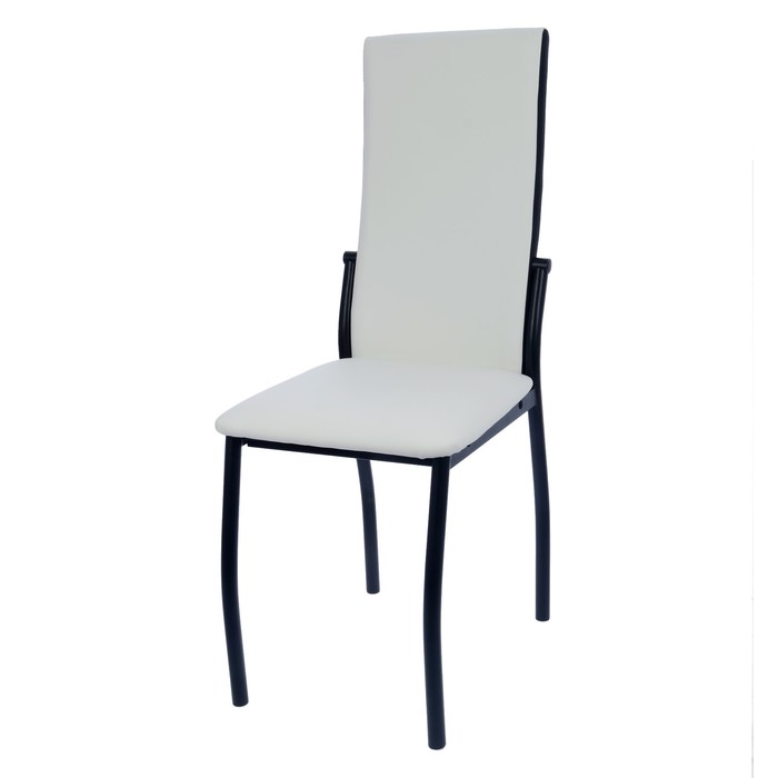 Стул "Шанхай" РАЗБОРНЫЙ, цвет обивки белый, каркас черный