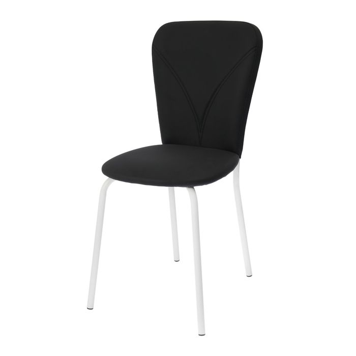 Стул "Роджер 1", цвет обивки черный, каркас белый