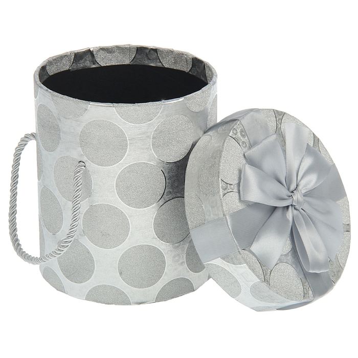 Набор коробок 3в1 "Горохи", серебристый, 19 х 19 х 20 - 15 х 15 х 16 см