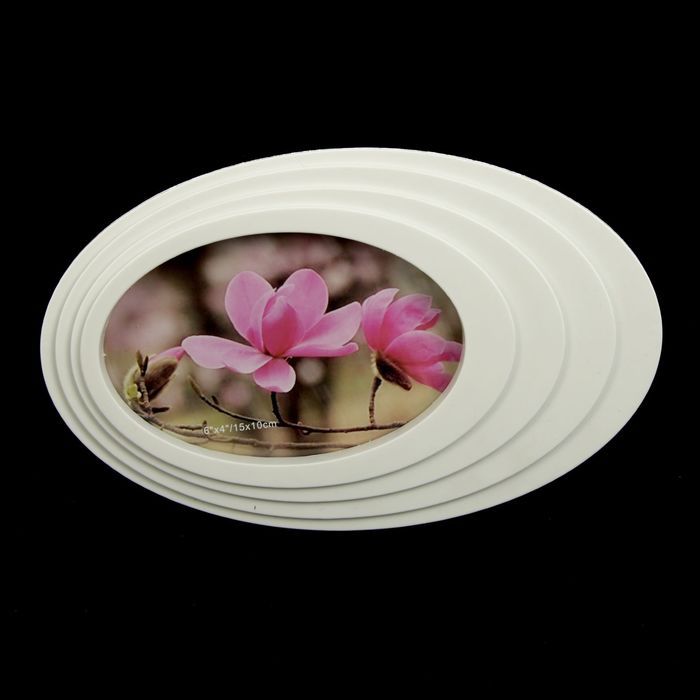 Фоторамка пластик 10х15 см "Эллипс" белая 15х24х1 см