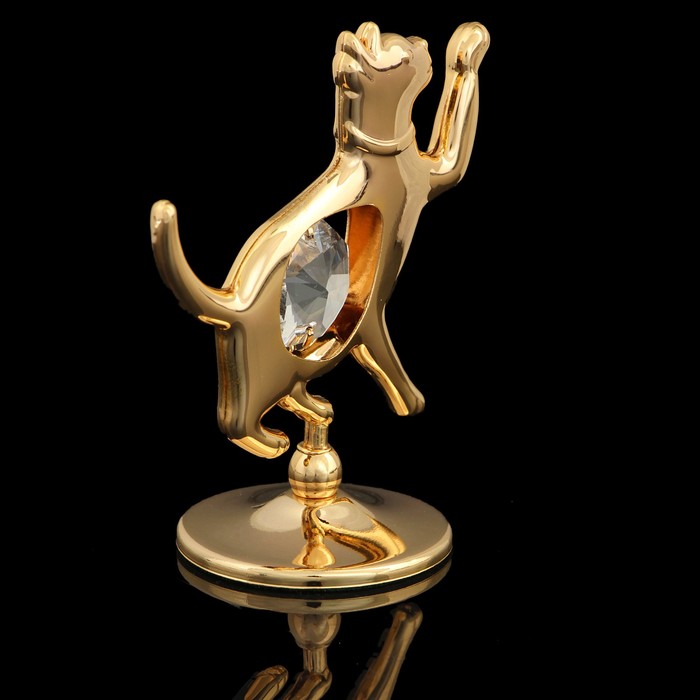 Сувенир «Кошка», 3х5,5х6 см, с кристаллами Сваровски