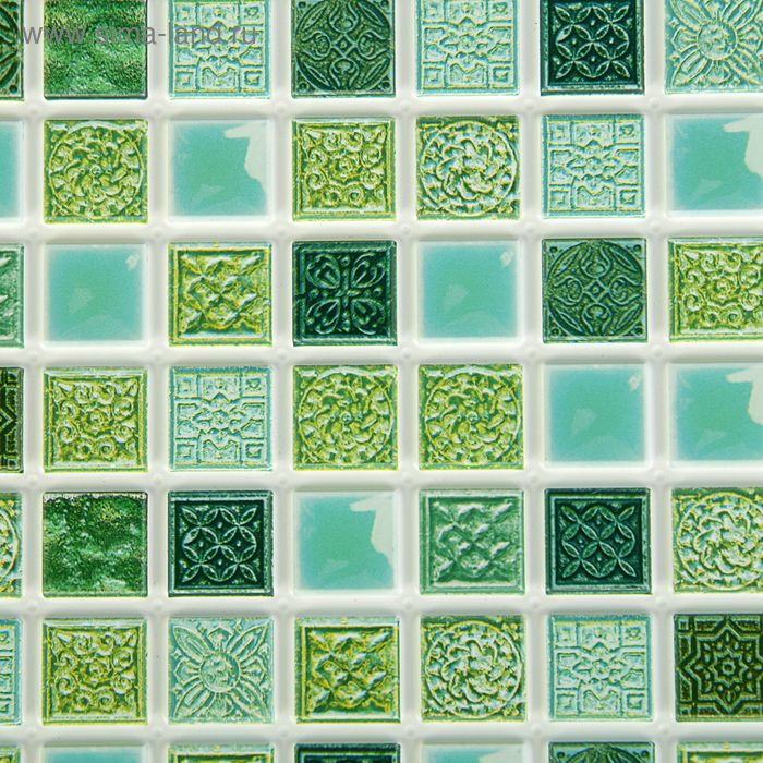 Панель ПВХ Мозаика прованс зеленый 960х480 мм