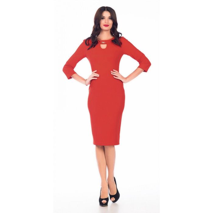 Платье женское, размер 48, цвет красный 446-1