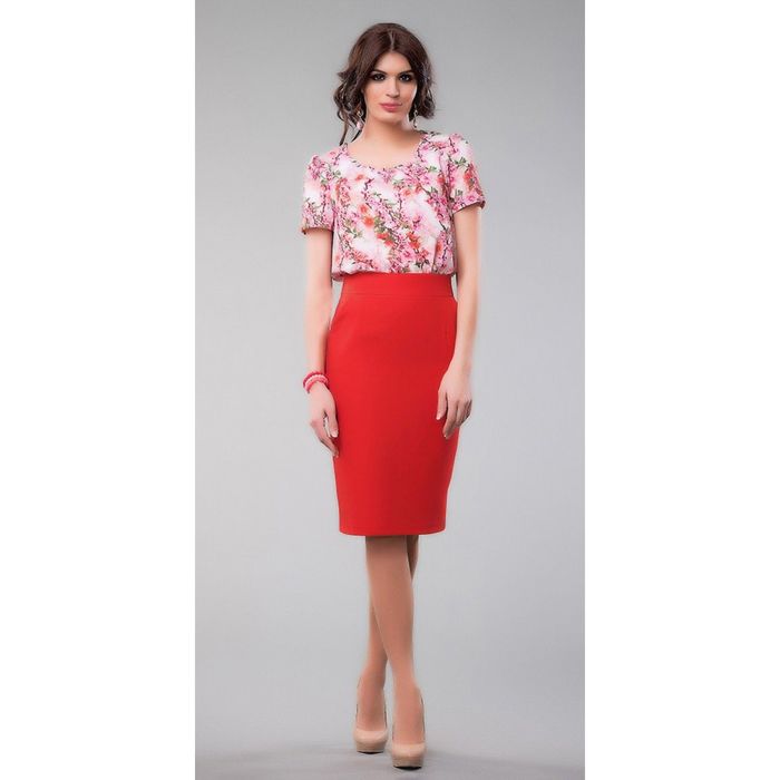 Блуза женская, размер 50, цветочный принт 202