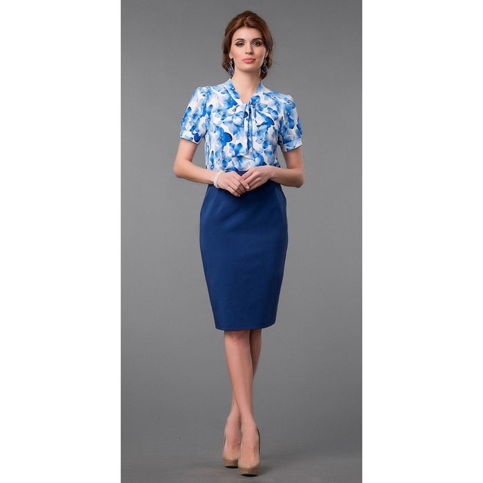 Блуза женская, размер 54, цвет синий 295-1