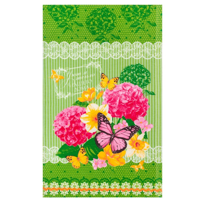 Полотенце вафельное "Уют и тепло Вашего дома"35х60 см,100% хлопок 160 г/м2