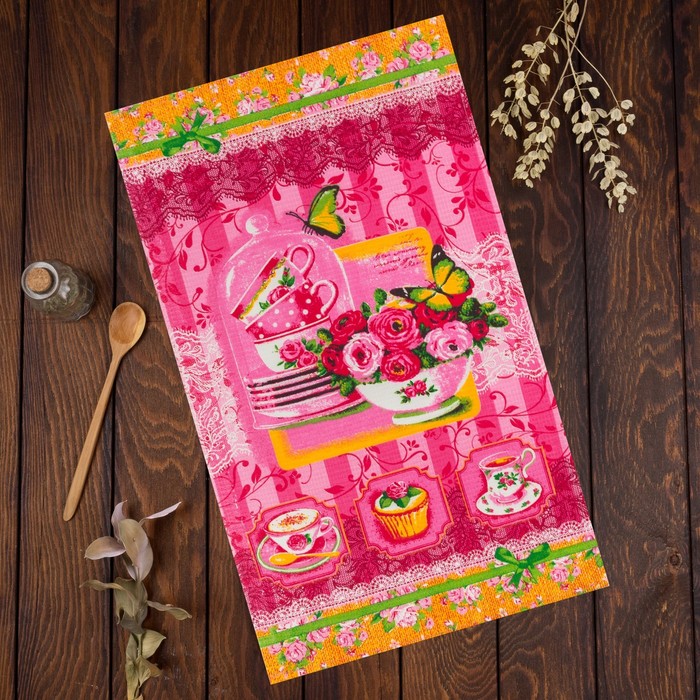 Полотенце вафельное "Шанталь" 35х60 см,100% хлопок 160 г/м2