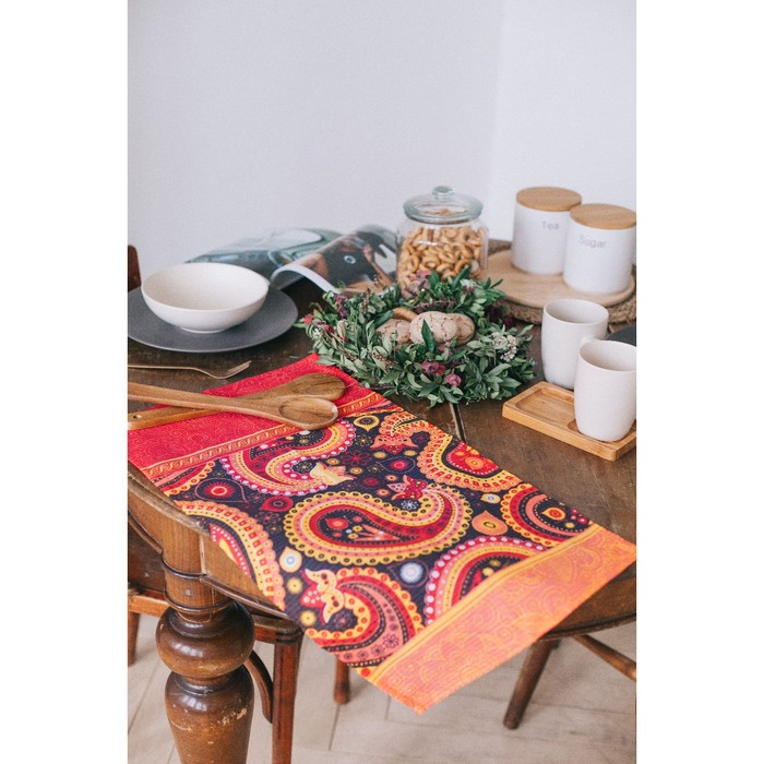 Полотенце вафельное "Пейсли" 35х60 см,100% хлопок 160 г/м2