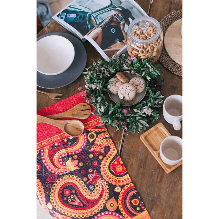 Полотенце вафельное "Пейсли" 35х60 см,100% хлопок 160 г/м2