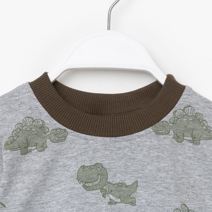 Пижама для мальчика, рост 86 см, цвет серый