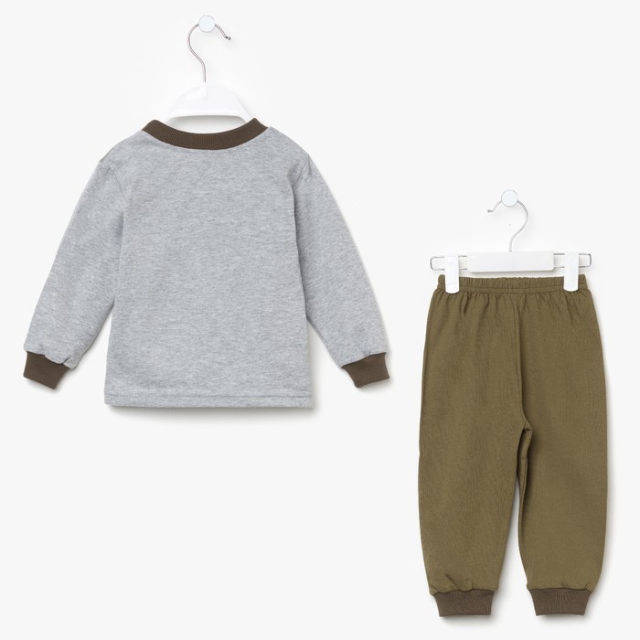 Пижама для мальчика, рост 86 см, цвет серый