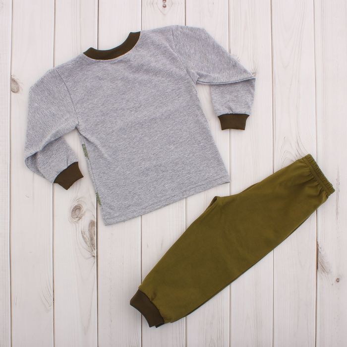 Пижама для мальчика, рост 86 см, цвет серый