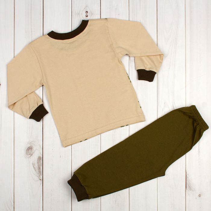 Пижама для мальчика, рост 86 см, цвет молочно-кофейный