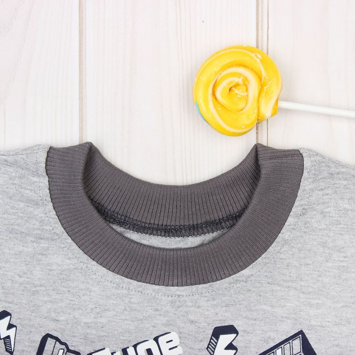 Пижама для мальчика, рост 86 см, цвет серый