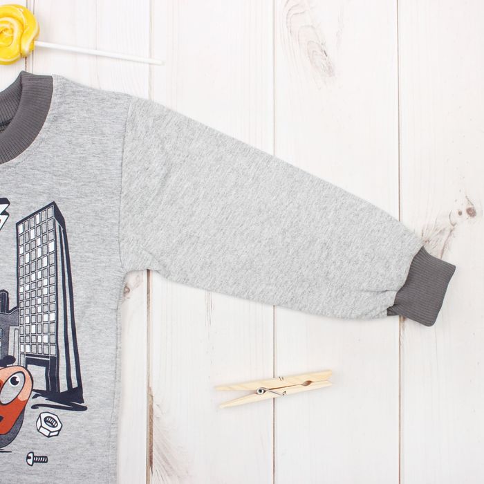 Пижама для мальчика, рост 86 см, цвет серый