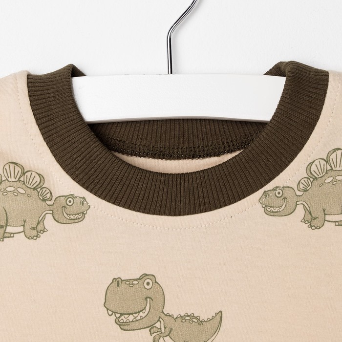 Пижама для мальчика, рост 92 см, цвет молочно-кофейный