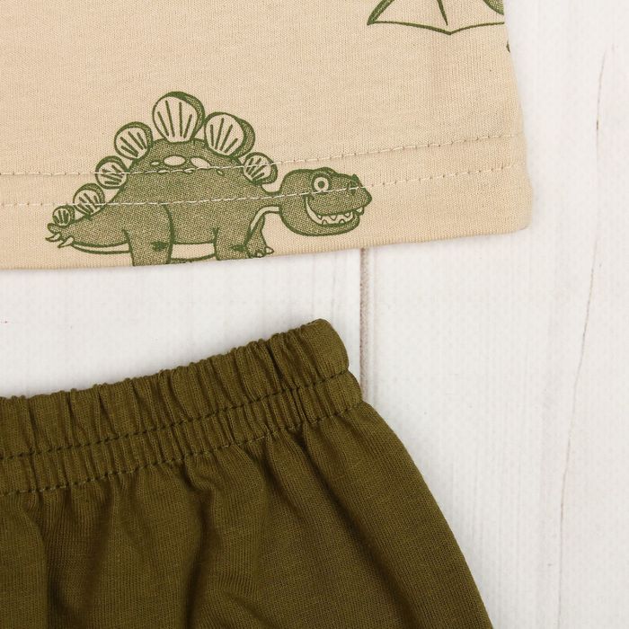 Пижама для мальчика, рост 92 см, цвет молочно-кофейный