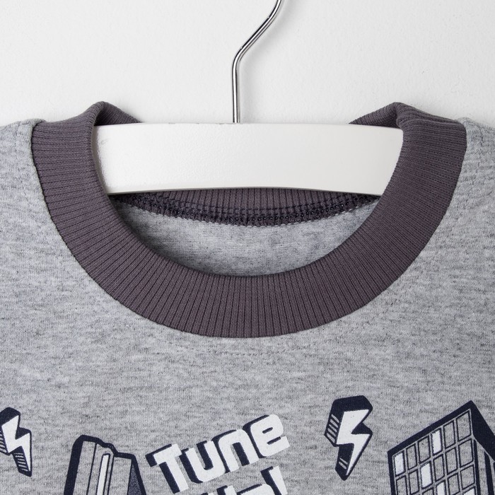 Пижама для мальчика, рост 92 см, цвет серый