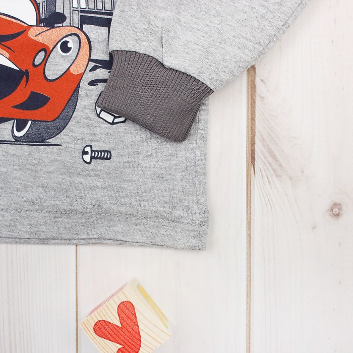 Пижама для мальчика, рост 92 см, цвет серый