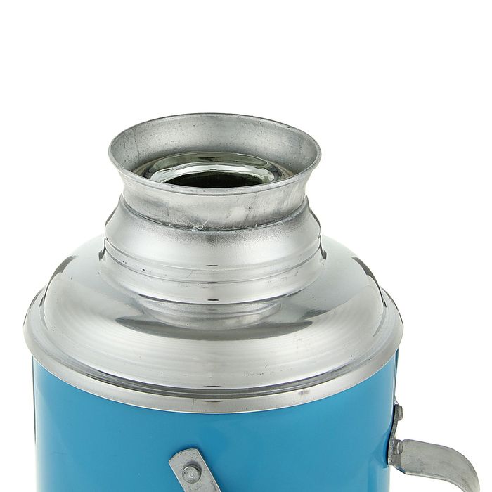 Термос 2000 мл «Цветы», с ручкой, 1 кружка, рисунок микс, голубой