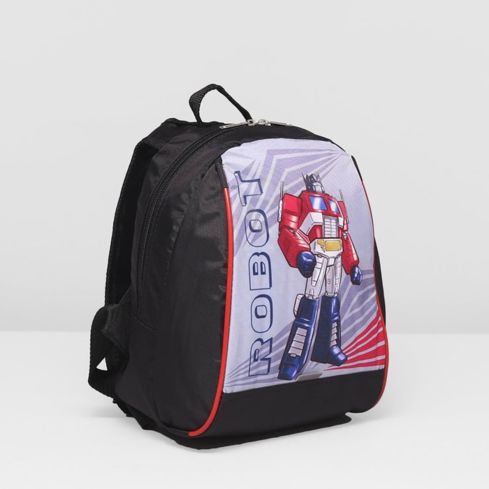 Рюкзак детский на молнии, 1 отдел, цвет чёрный/серый