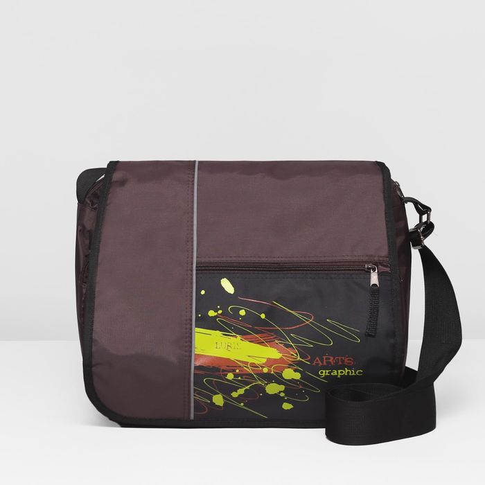 Сумка молод 802 Школьник 36*12*28, 2 отдела на молнии, 3 н/кармана, коричневый/черный