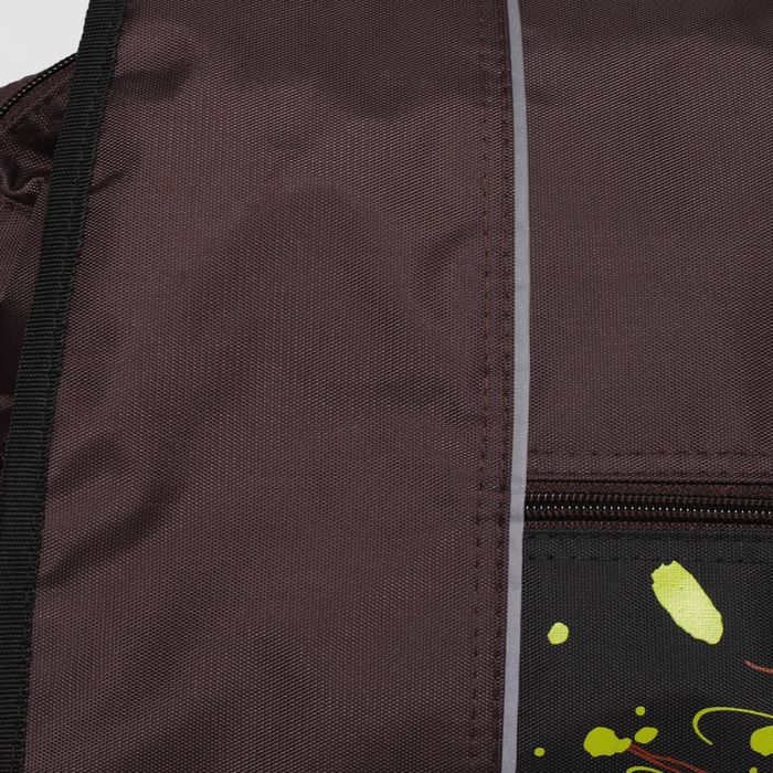 Сумка молод 802 Школьник 36*12*28, 2 отдела на молнии, 3 н/кармана, коричневый/черный