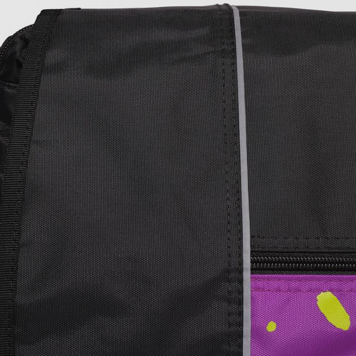 Сумка молод 802 Школьник 36*12*28, 2 отдела на молнии, 3 н/кармана, черный/сирень