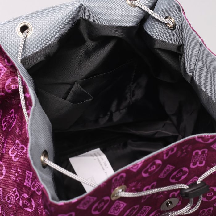 Рюкзак-торба на шнурке, 1 отдел, 3 наружных кармана, цвет фиолетовый