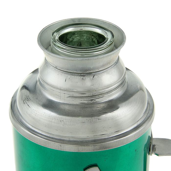 Термос 1200 мл «Розы», с ручкой, 1 кружка, зелёный