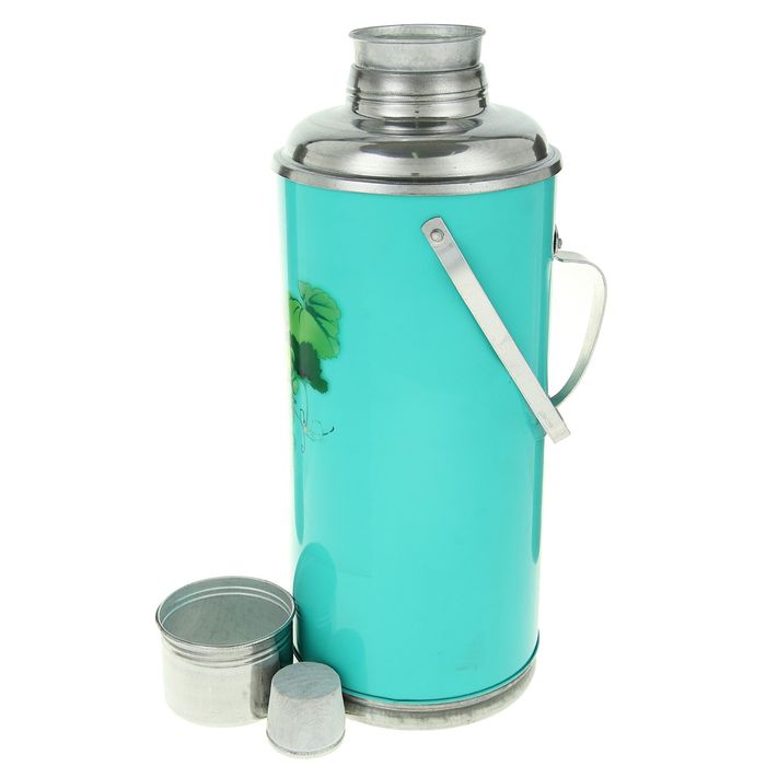 Термос 3200 мл «Виноград», с ручкой, 1 кружка, бирюзовый