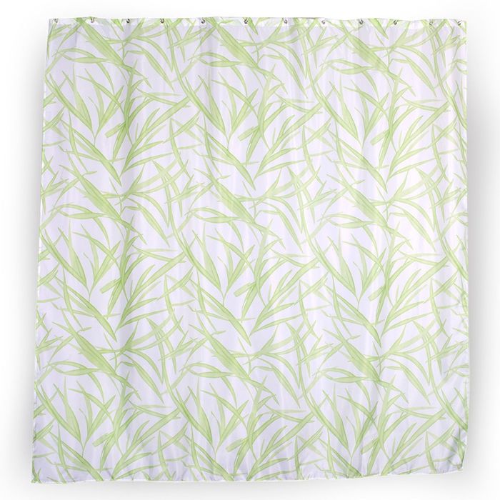 Штора для ванной комнаты тканевая 180x180 см Bamboo, кольца в комплекте