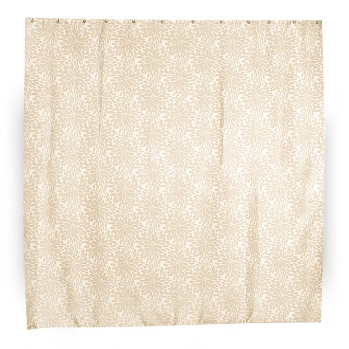 Штора для ванной комнаты тканевая 180x180 см Petal Beige, кольца в комплекте