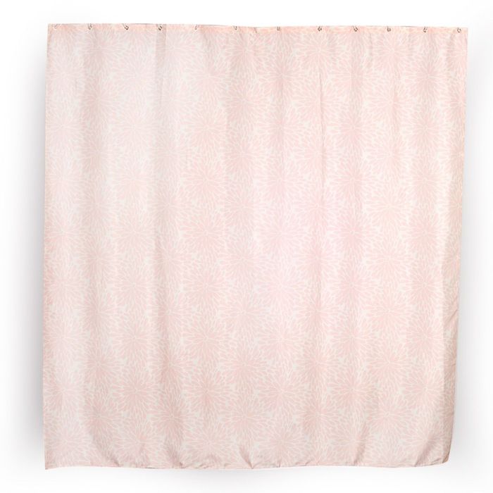 Штора для ванной комнаты тканевая 180x180 см Petal pink, кольца в комплекте