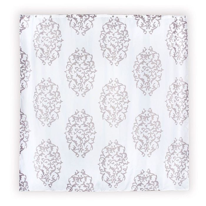 Штора для ванной комнаты тканевая 180x180 см Mono, кольца в комплекте